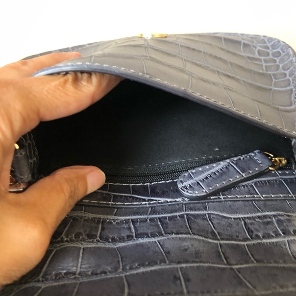 Demellier London The Venice Bag Blue Embossed Crocodile Leather Crossbody bag - Picture 10 of 13